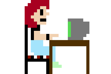 An NES-style GIF of myself coding and giving a thumbs up